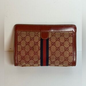 Vintage Gucci Parfums GG Monogram Red Clutch Bag